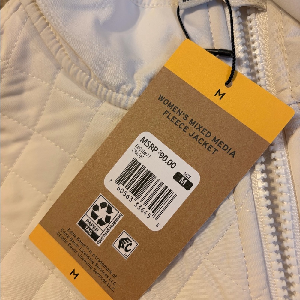 Eddie Bauer Women's Cream/white mixed media Jacket - Picture 5 of 6